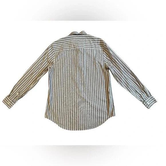 Perry Ellis Grey Striped Button Down Mens M - Picture 3 of 7